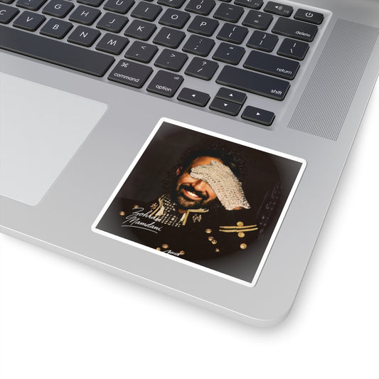 Smiling Man Portrait Kiss-Cut Sticker — Retro Glam Decorative Laptop Sticker