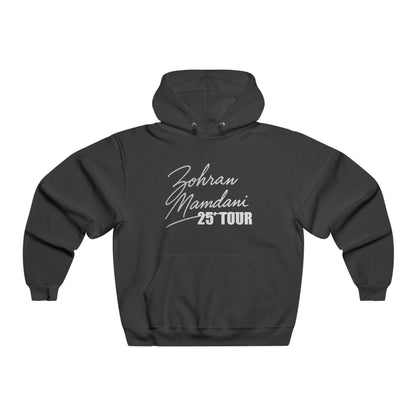 Zohran Mamdani 25 Tour Hoodie — Vintage Tour Pullover with Back Portrait Design
