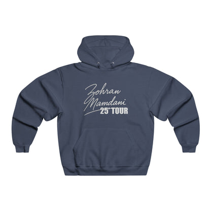 Zohran Mamdani 25 Tour Hoodie — Vintage Tour Pullover with Back Portrait Design