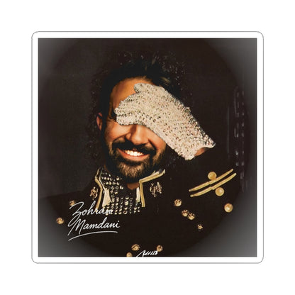 Smiling Man Portrait Kiss-Cut Sticker — Retro Glam Decorative Laptop Sticker